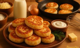 Оладьи с сыром на кефире