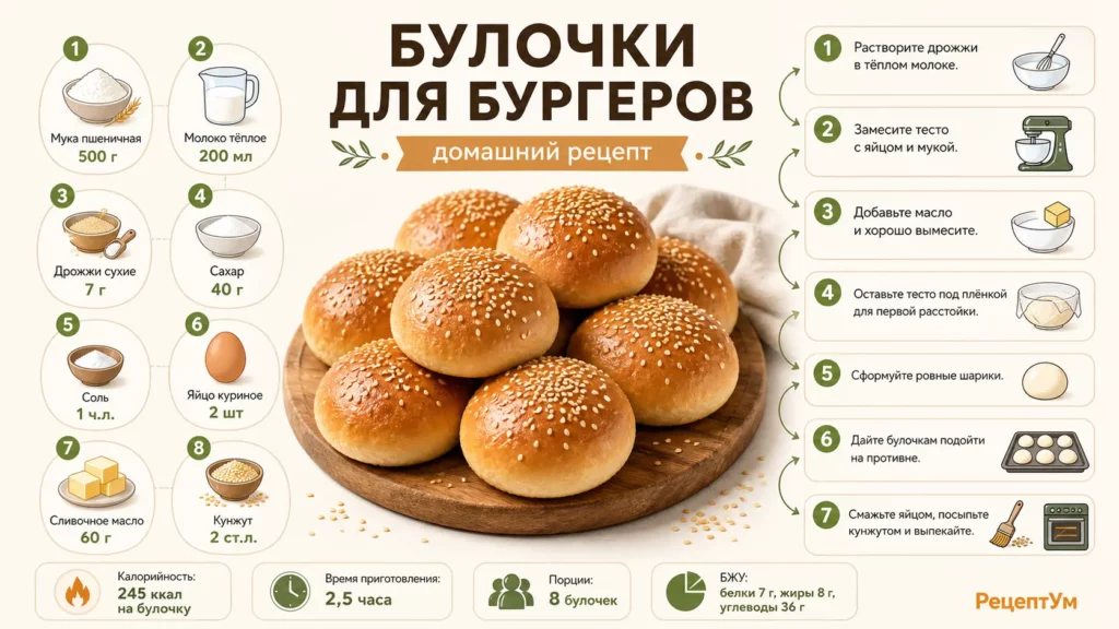 Домашние булочки для бургеров