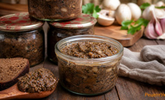 Грибная икра с фасолью