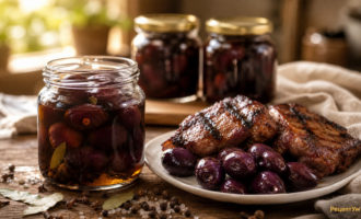 Маринованная слива под оливки