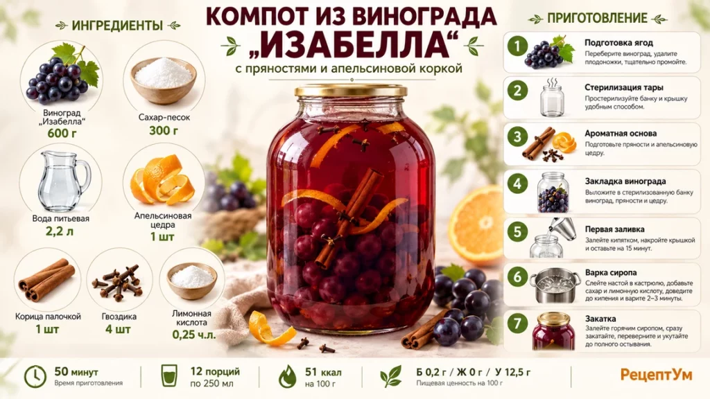 Компот из винограда Изабелла
