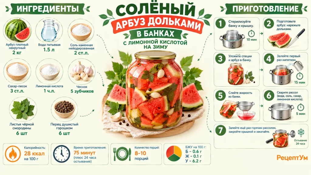 Солёный арбуз в банках на зиму