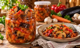 баклажаны с грибами