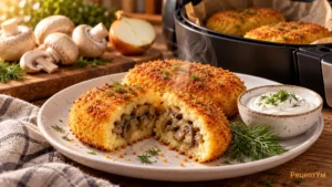 Картофельные зразы с грибами в аэрогриле
