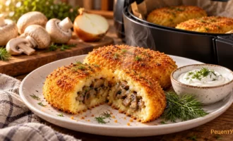 Картофельные зразы с грибами в аэрогриле
