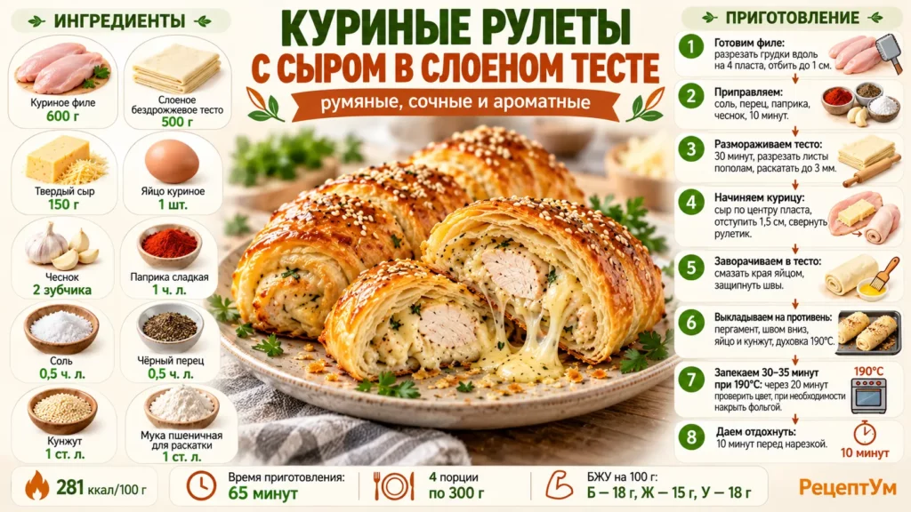 Куриные рулеты с сыром