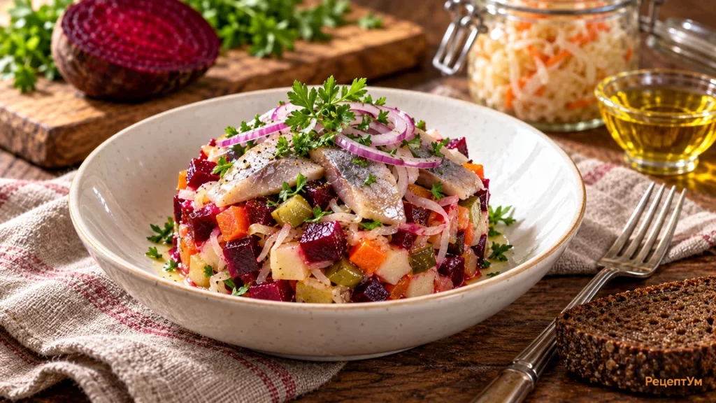 Винегрет с селёдкой классический
