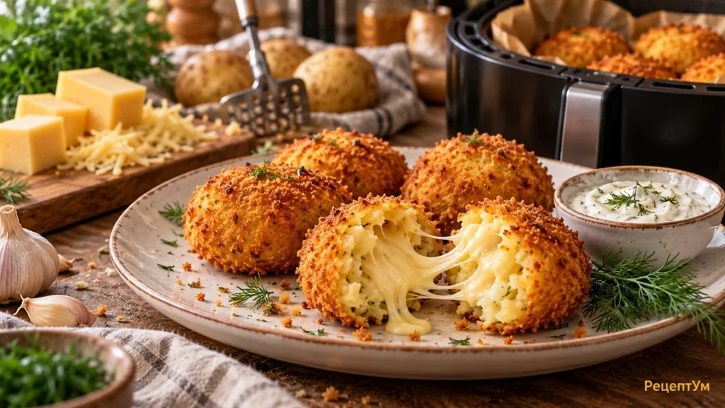 картофельные крокеты с сыром в аэрогриле